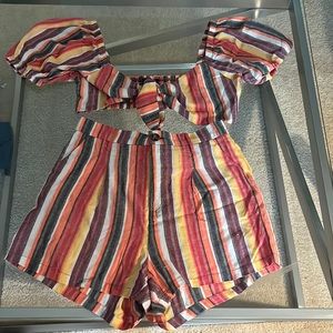 “Striped and Stunning” Two Piece Striped Shorts Set